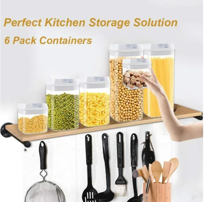 Recipientes de armazenamento de alimentos herméticos, Vtopmart 7 peças recipientes plásticos de cereais com tampas de trava fácil