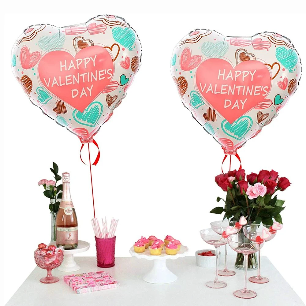 18 Inches Valentine's Day Hearts Inflatable Balloons Aluminum Foil Balloons Party Decoration