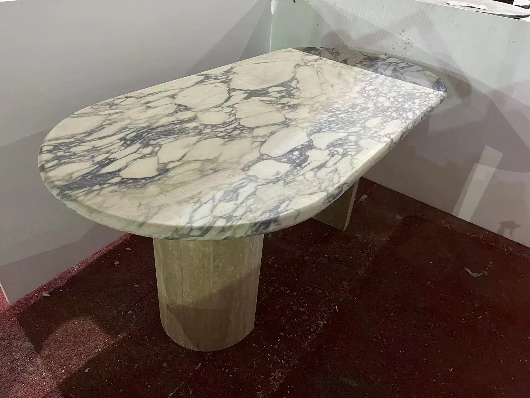 Luxo Viola Calacatta Marble Stone Top Nordic Table Antique Home Mesa de jantar mobiliário