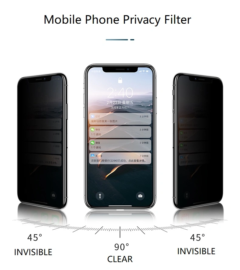 Hochwertiger Anti Spy TPU Schneidfilm Datenschutz Hydrogel Bildschirm Schutz