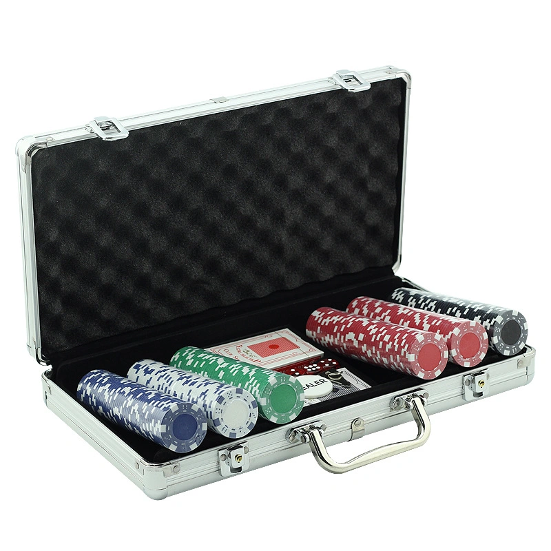 300PCS Juego profesional de chips de Poker con caja de aluminio