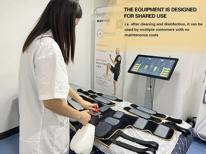 Estimulação elétrica de equipamentos de emagrecimento muscular EMS curtos salão de beleza