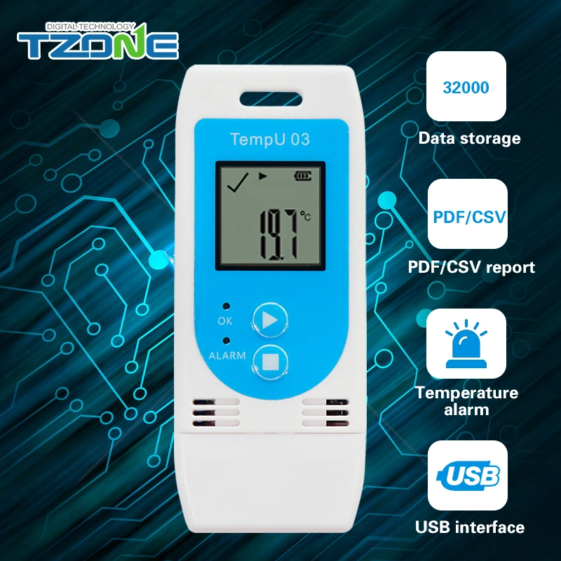 Hot Selling Tzone Digital Humidity Data Logger Multi Temperature Sensor Temperature Recorder