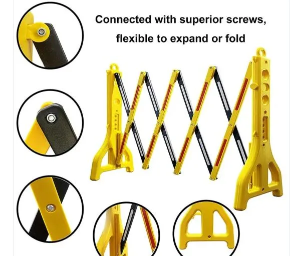 Extendable Mobile Folding Warning Barriers Sign Road Plastic Safety Barrier