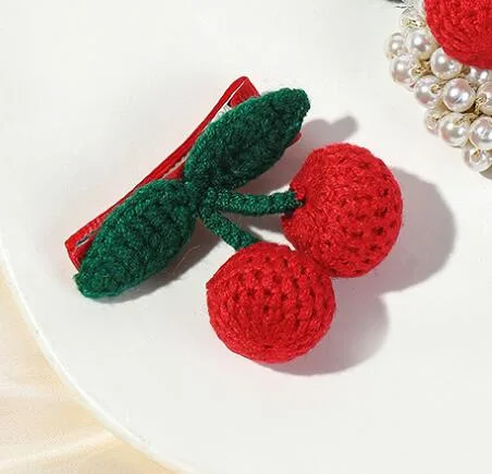 Customized Fashion Hair Rope Cherry Hair Clip Hair Accessory Set