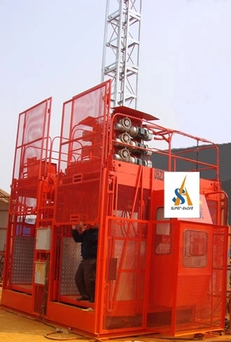 Chinese Famous Brand Construction Hoist with Double Cages