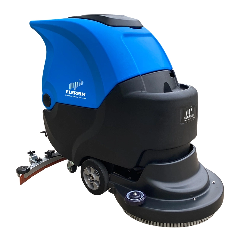 Blue Large-Capacity Water Tank Elerein K1 Walk-Behind Floor Scrubber for Office Buildings