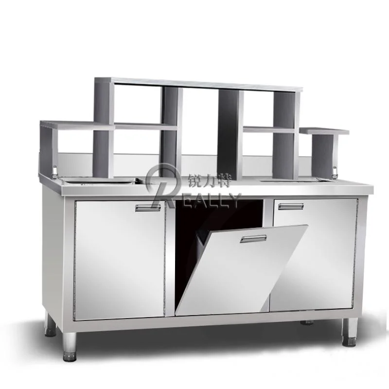 Stainless Steel Counter Bubble Tea Counter Milk Tea Working Table Bubble Tea Fully Equipment