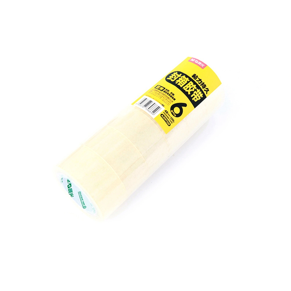 M&G Transparent Packing Tape 48mmx100y (6rolls) Acrylic Water Based OPP Transparent Packaging Tape for Carton Sealing