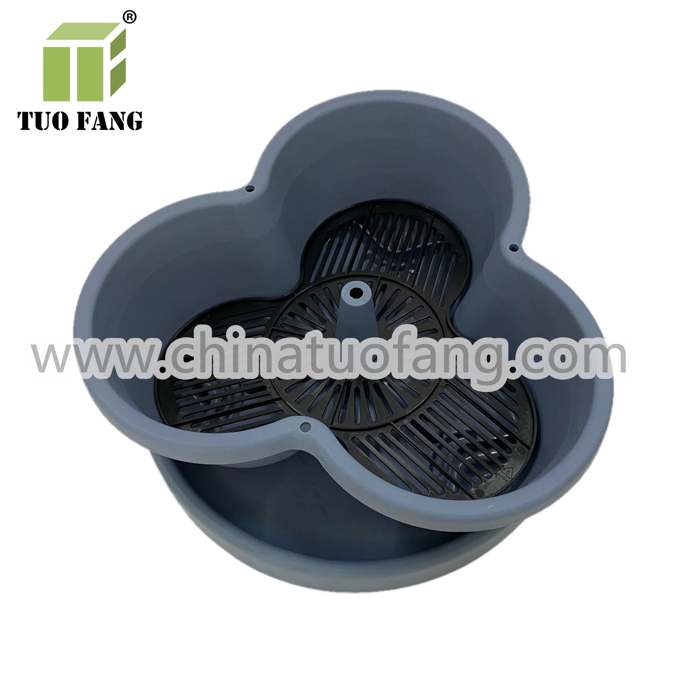 Plastic Flower Pot with Bottom Plate Plastic Injection Mold