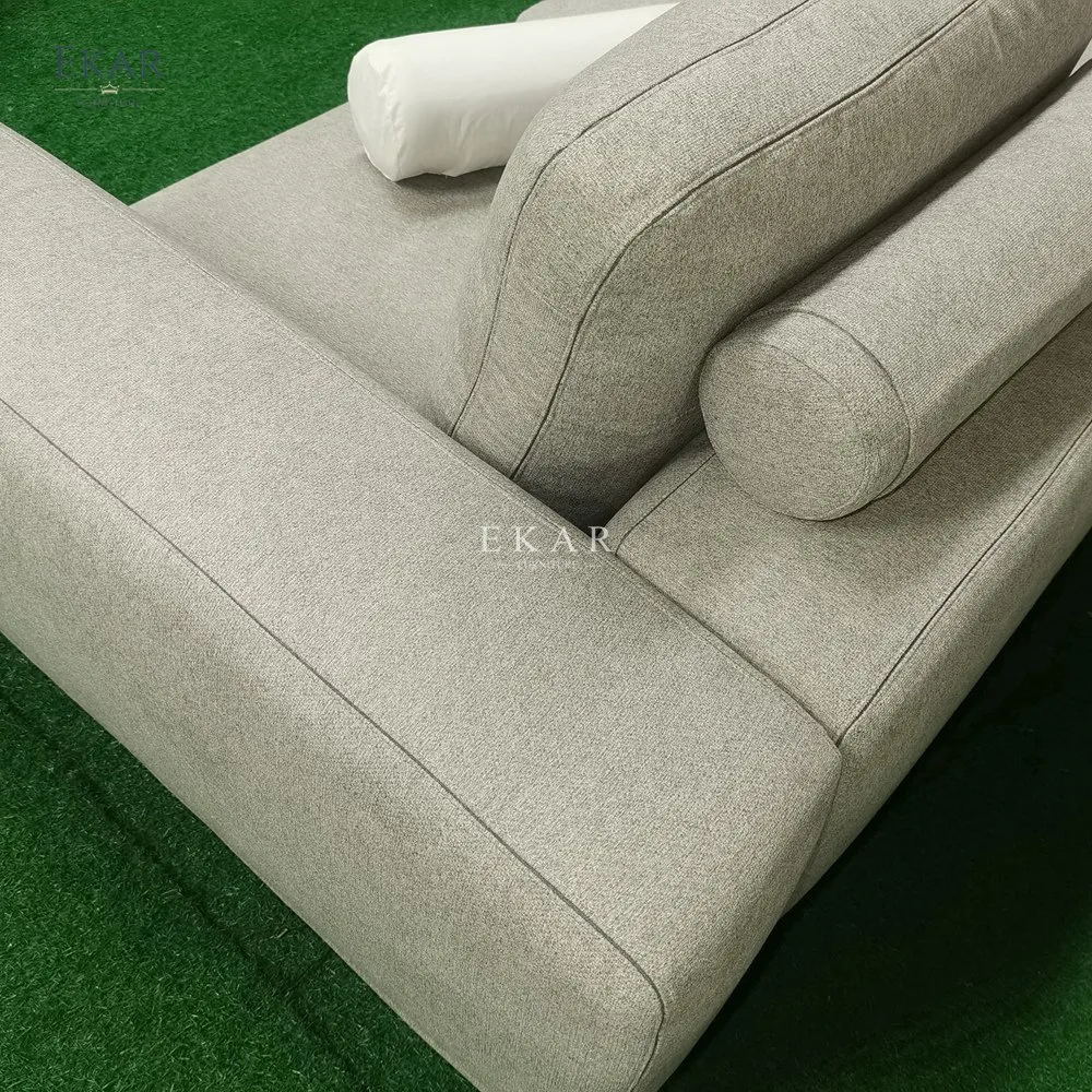 Modern Italian Style Minimalist Furniture Big L Shape Saddle Leather Sectional Corner Luxury Sofa Fabric Upholstery Set