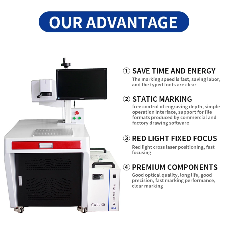 Máquina de marcação por laser UV de alta qualidade para PVC de produtos metálicos Tubos