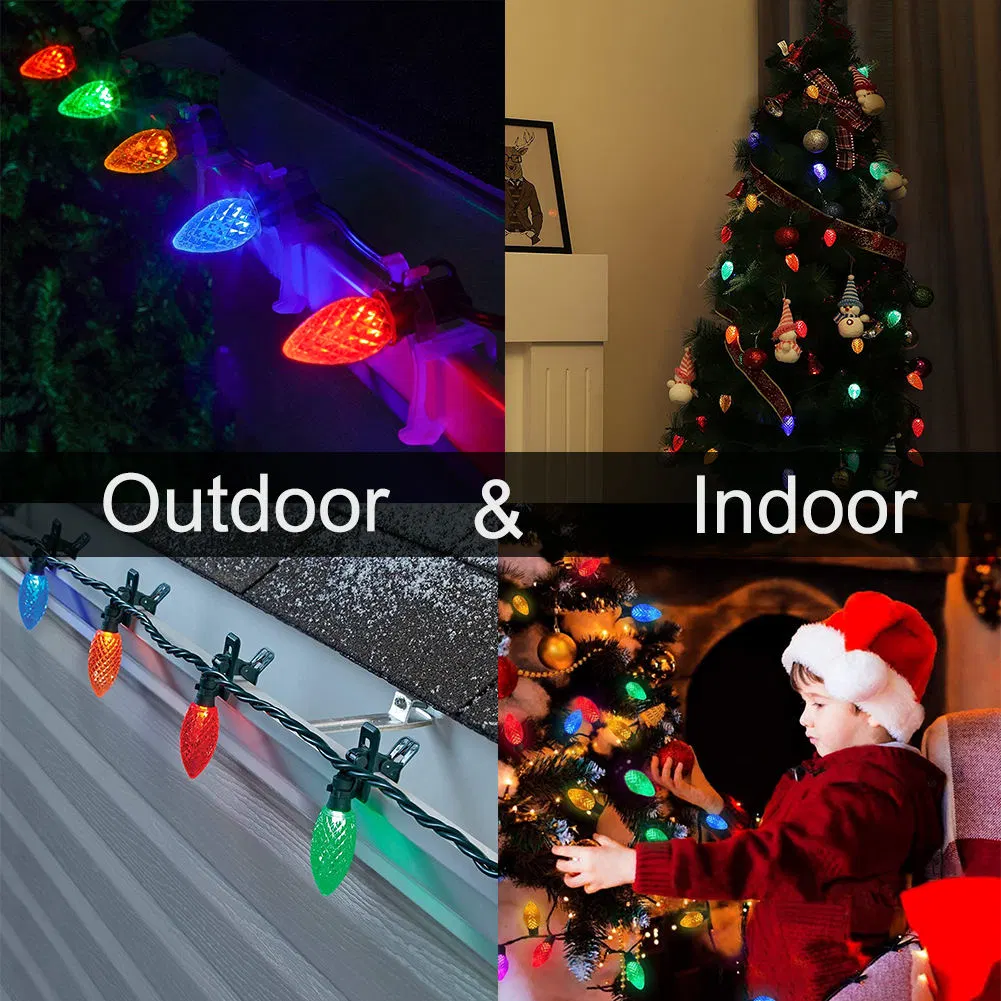 Outdoor C6 C7 C9 LED Strawberry Holiday Christmas Light Bulbs Incandescent 220V