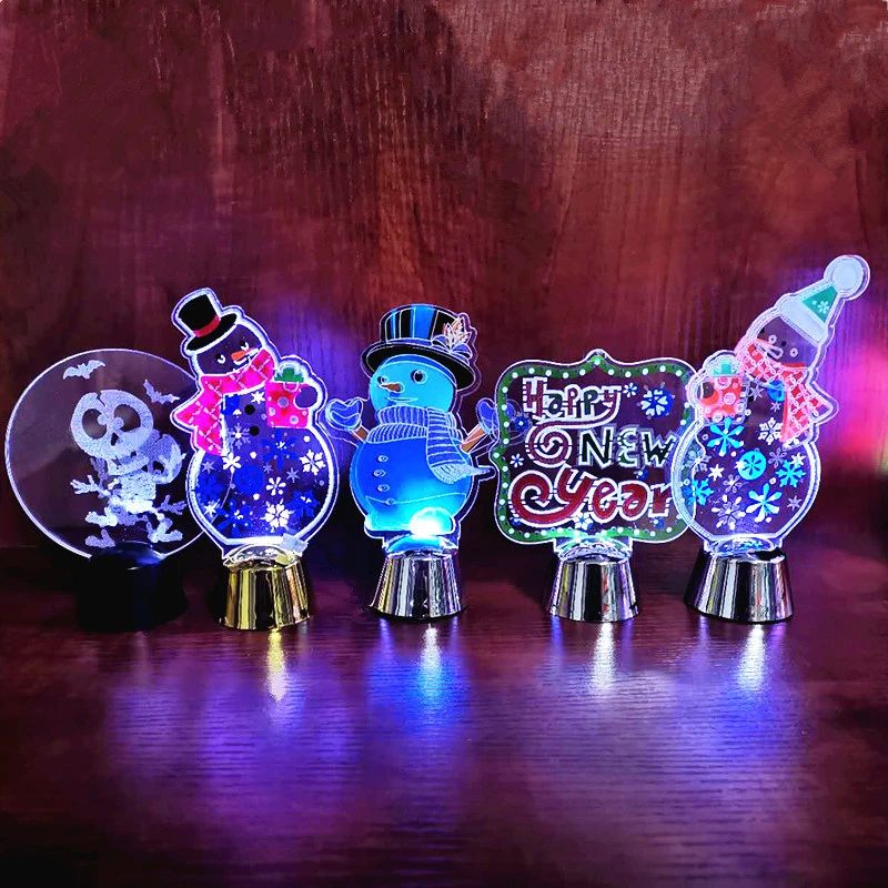 Acrylic Glowing LED Christmas 3D Acrylic Craft Night Light Decoration Gifts