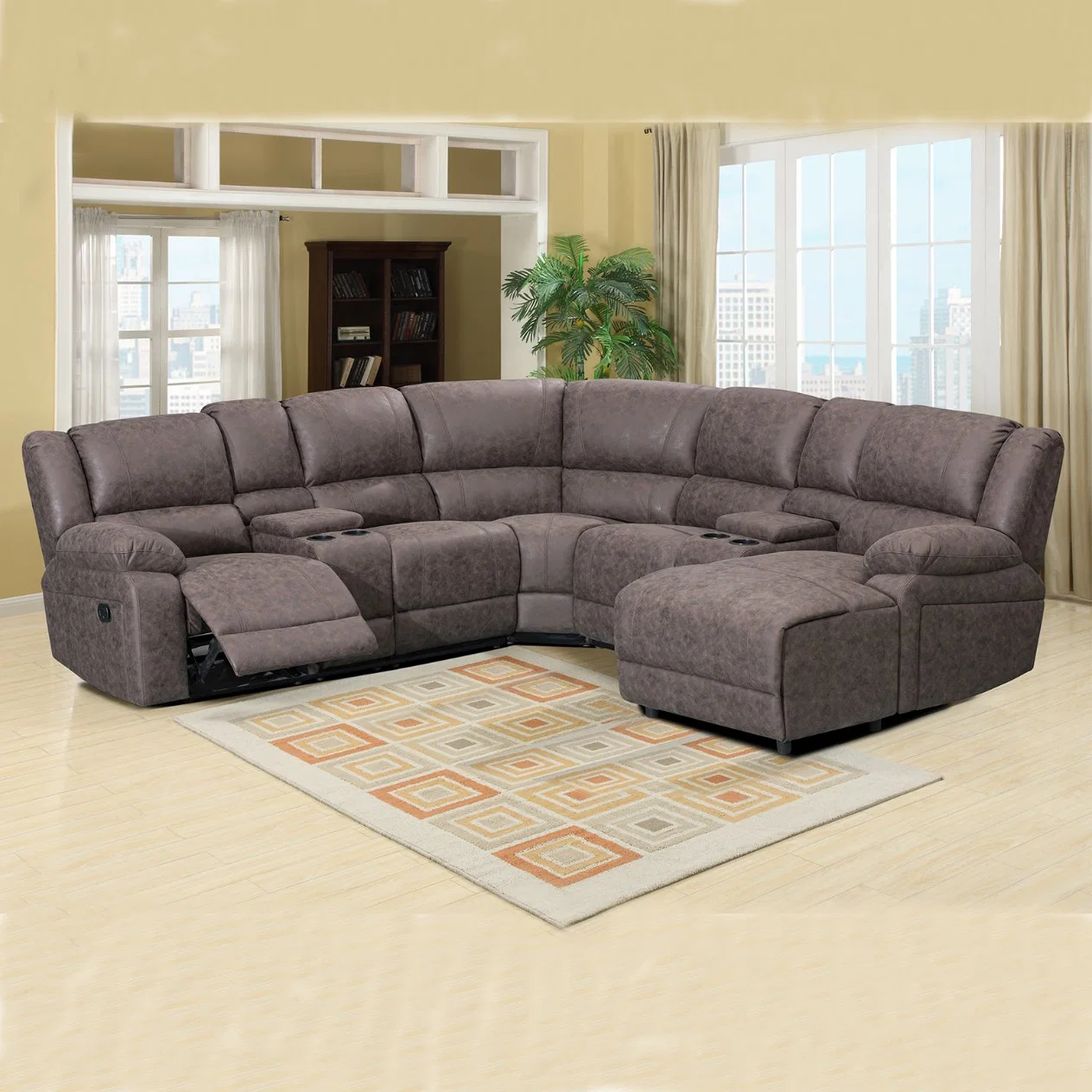 Cy High Quality Living Room Furniture Sectional Recliner Sofa Corner