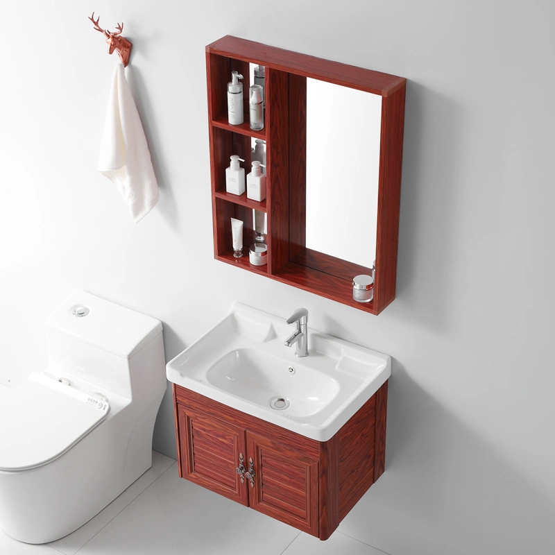 Joinin Aluminum Bathroom Vanity Cornered Bathroom Furniture with Mirror 600mm