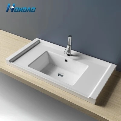 High Water Simple Style Retaining Artificial Stone Integrated Wash Basin