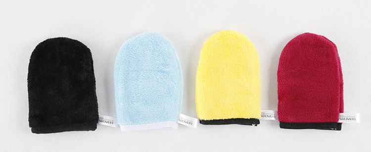 Washable Microfibre Face Cleansing Mitt Make up Removal Glove with Custom Logo