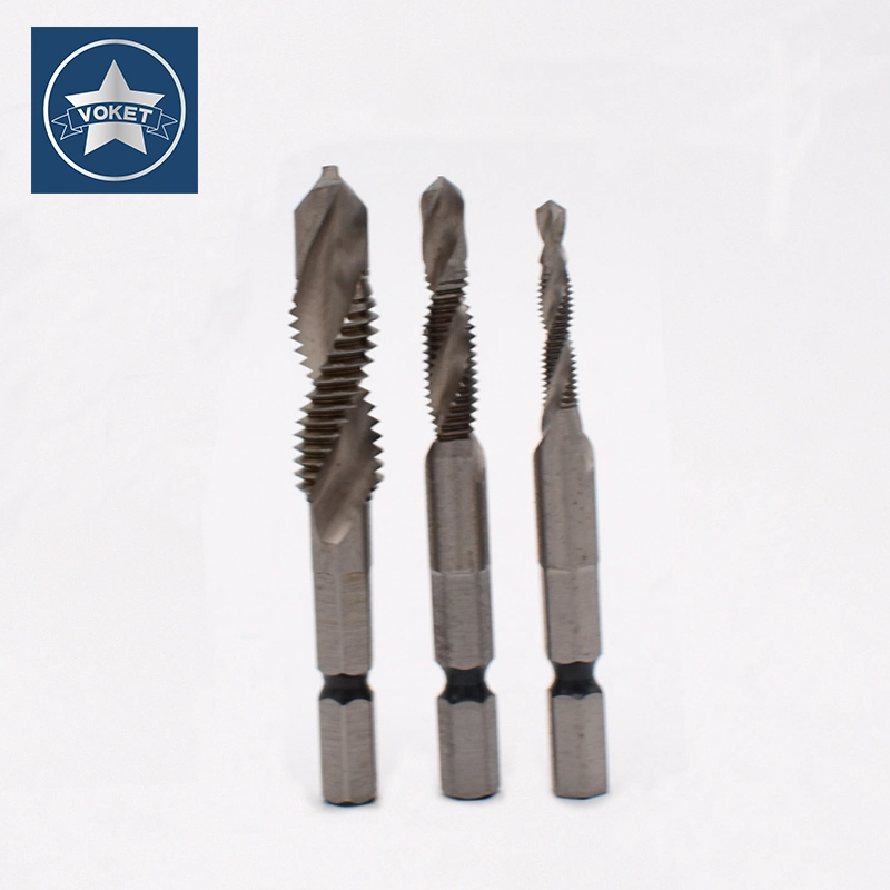 M4*0.7 HSS Hex Shank Screw Thread Metric Tap Drill Bits M3 M4 M5 M6 M8 M10 Tapping and Drilling Integrated Taps Bit