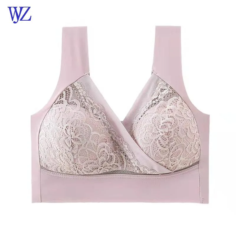 Plus Size Women's Underwear Lace Wire Free Bras Full Coverage No Back Fat Vest Bra