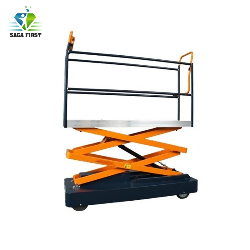 Movable Warehouse 3m 4m Scissor Lift Platform 200kg 300kg Greenhouse Pipe Rail Trolley