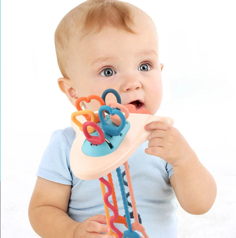 Jstar Custom Pull String Toy Activity Juguetes Sensoriales Montessori Sensory Baby Soft Silicone Toys for 6-12 Months Birthday Gifts