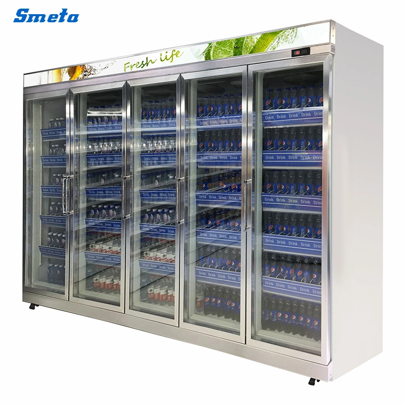 Transparent Blind Plugin Open Chiller Food Cooling Display 460L