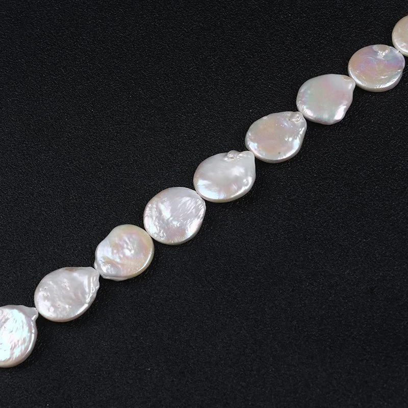 19-20mm Big Size Coin Pearl Natural Freshwater Pearl Strand