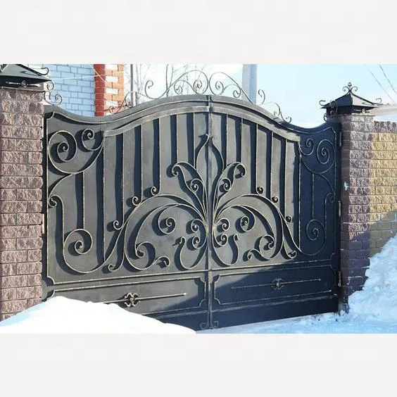 Auto Electric Steel Gate Swing Wrought Iron Main Gate Design Front Door