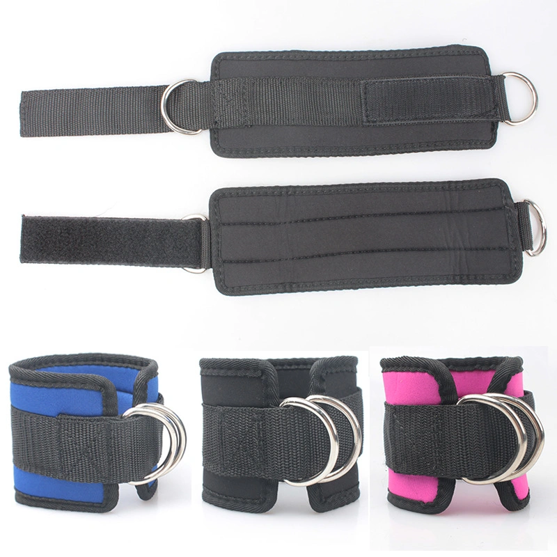 2PCS Correas de tobillo para máquinas de cable, levantamiento de pesas, entrenamiento en el gimnasio, fitness. Doble anillo en D, puños acolchados de neopreno para tobillos para ejercicios de piernas, abdominales y glúteos. Esg11408