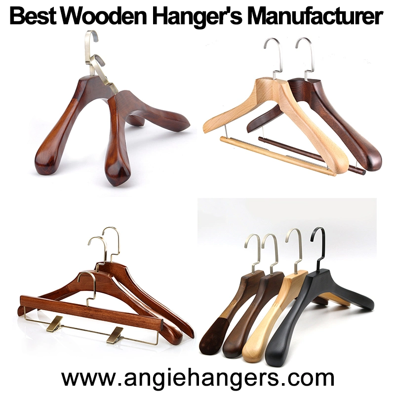 High-End Wooden Clothes Hangers of Quality Wood with Wide Shoulders for Coats/Suits Display; Good for Luxury Garment, Top Grade Luxurious Clothing Stores