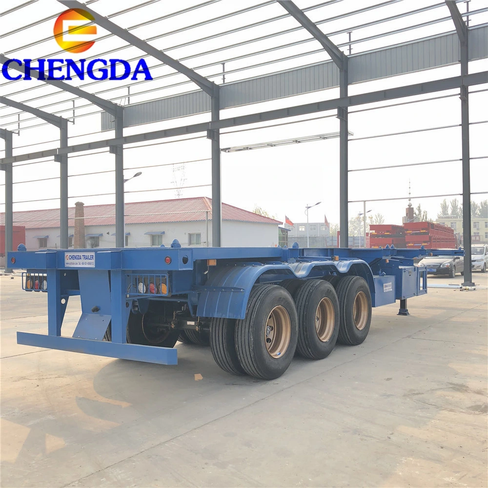 40ft Skelett Container Trailer Chassis mit Container locker