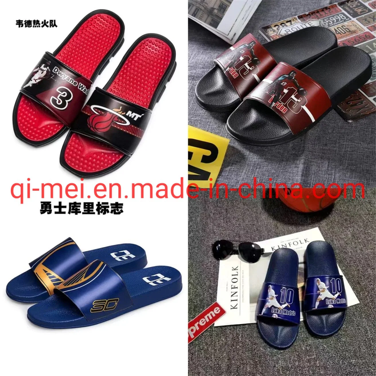 Heat Dallas Mavericks Curry Donic N-Ba Basketball Putian Summer Beach Flip Flops Sliders Slippers