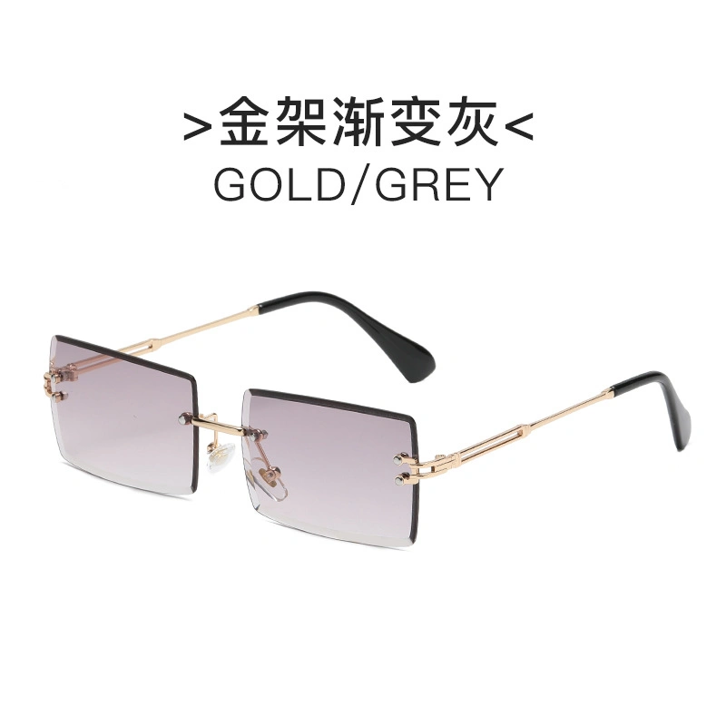 New Frameless Cut Edge Square Sunglasses, Fashion Ins, Popular Street Photos