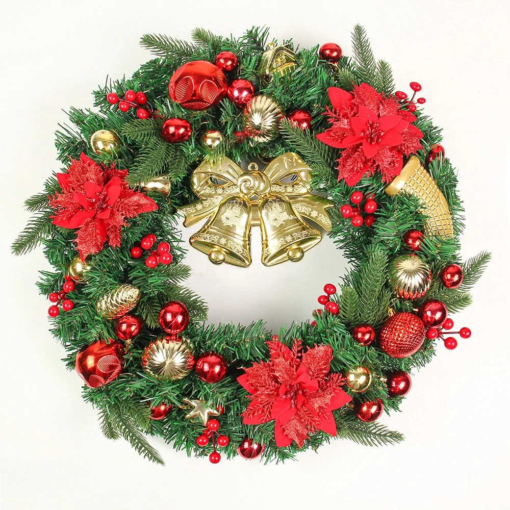 Christmas Ornaments Wreath 30/40/50/60cm Artificial Aattan Ring Door Hanging