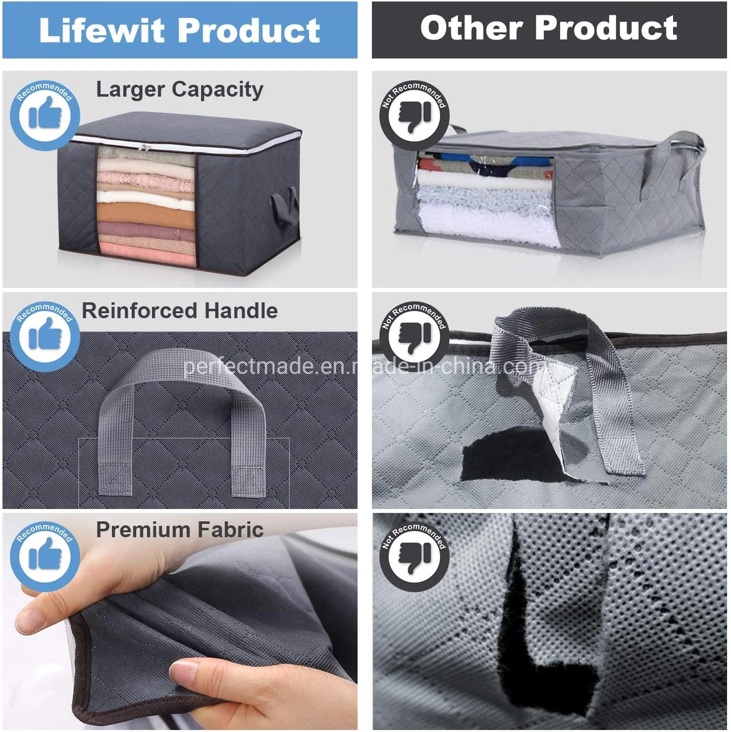 Large Capacity Quilt Storage Bag with Clear Window