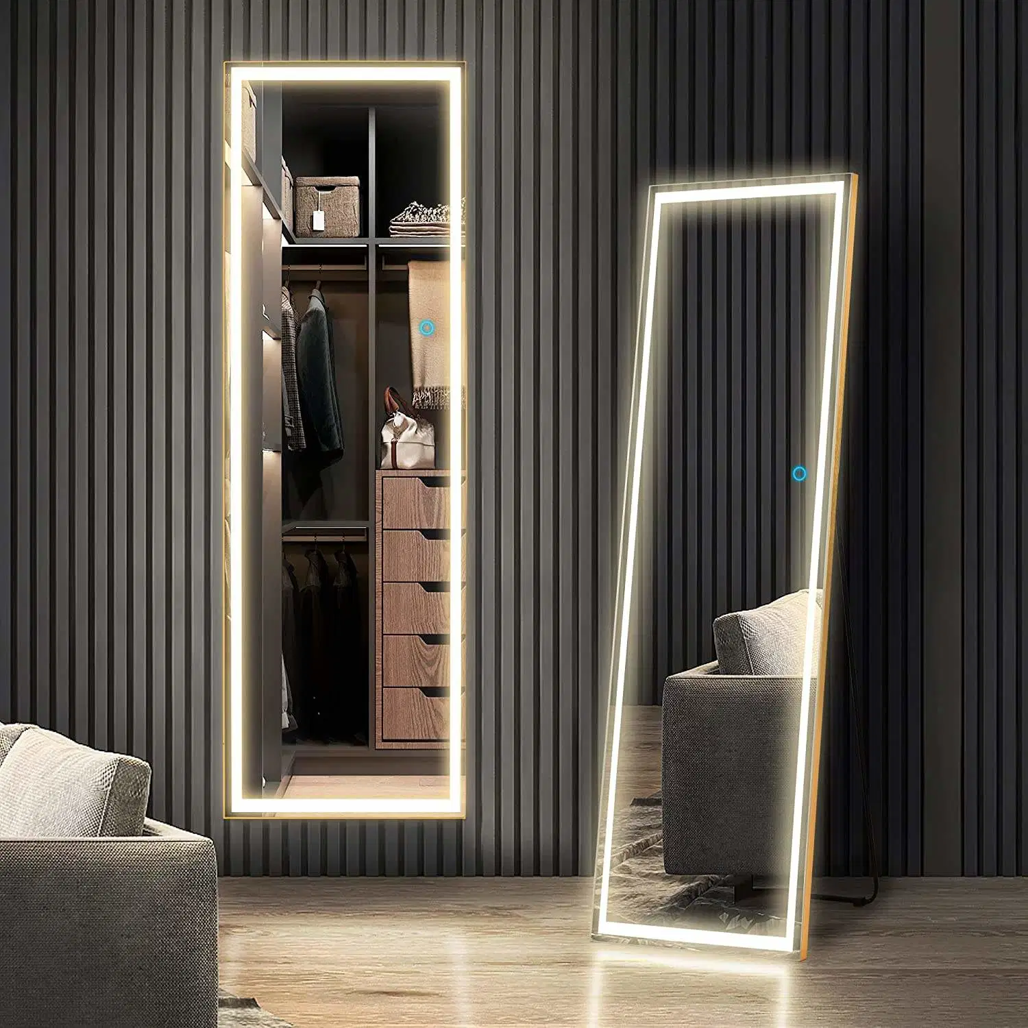 Hot Sales Hotel Smart LED Mirror Rectangle Touch Lamp Mirror Full-Length Mirror