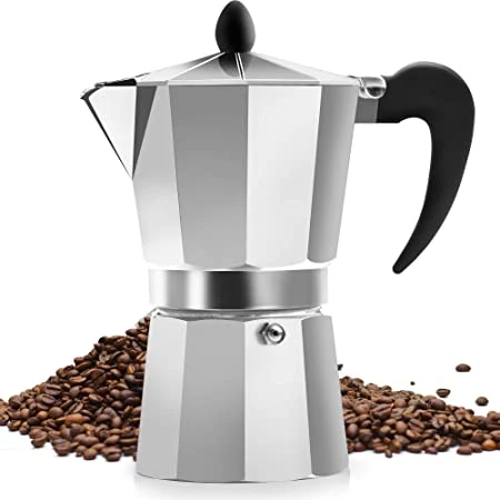 Classic Italian and Cuban Coffee Brewing Cafetera Six Cup Stovetop Espresso Moka Pot Coffee Maker