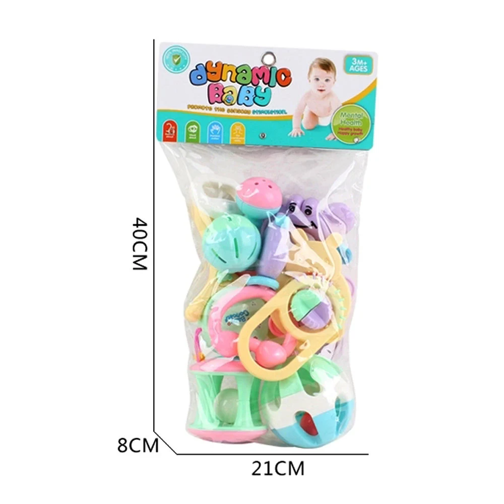 High quality/High cost performance  Infant Cute Cartoon Shaking Bell Cheap Plastic Baby Rattle and Teether Set for Infant Grab Sensory Early Development Learning Educational Toys