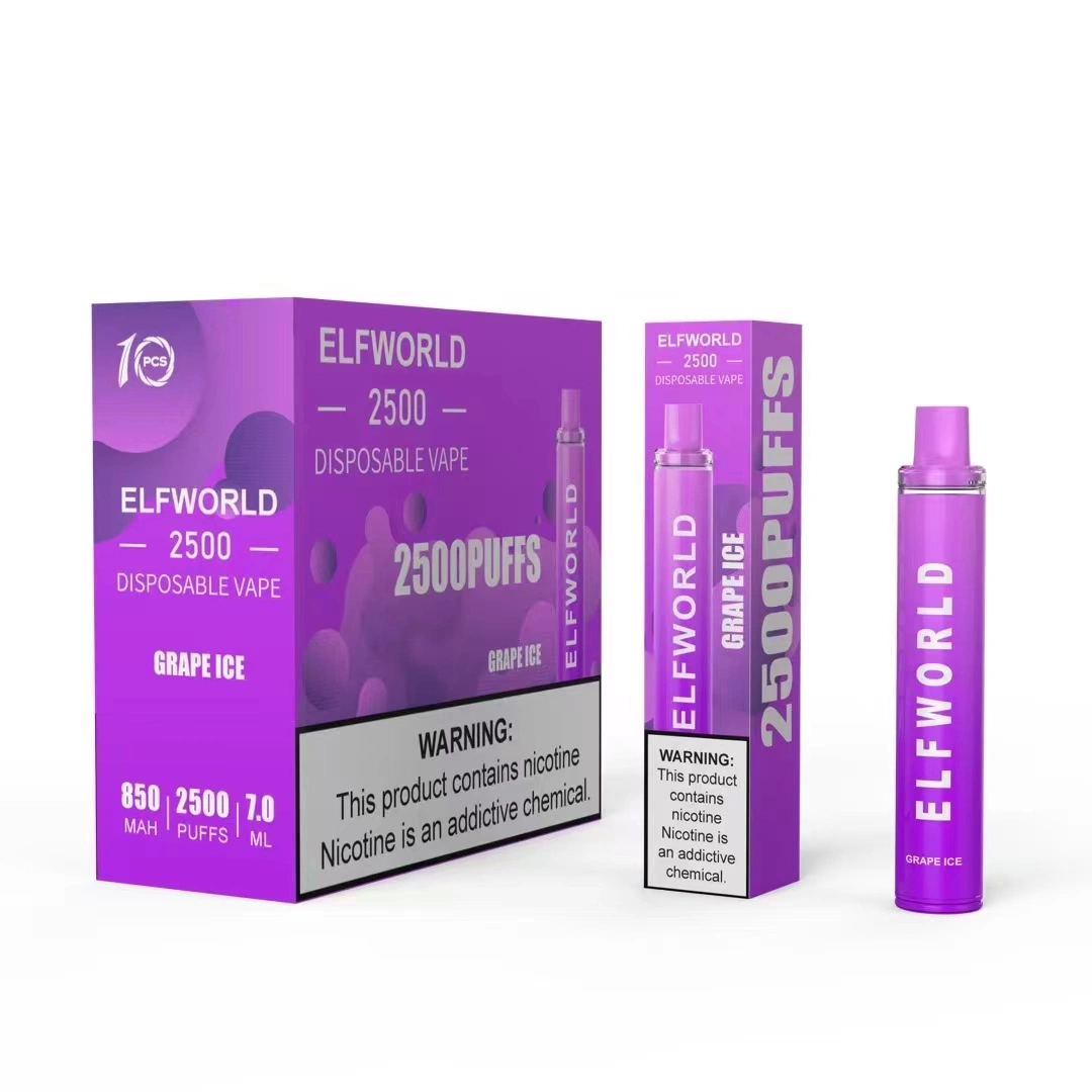 Elf Welt OEM Vape Kubik Vape 2500 Esco Bar Einweg Vape 2500 Puff Einweg Vape 3500-4500 Puff 2500 Puff Zufällig Tornado E-Cigarette 5%2%0%Nicotin