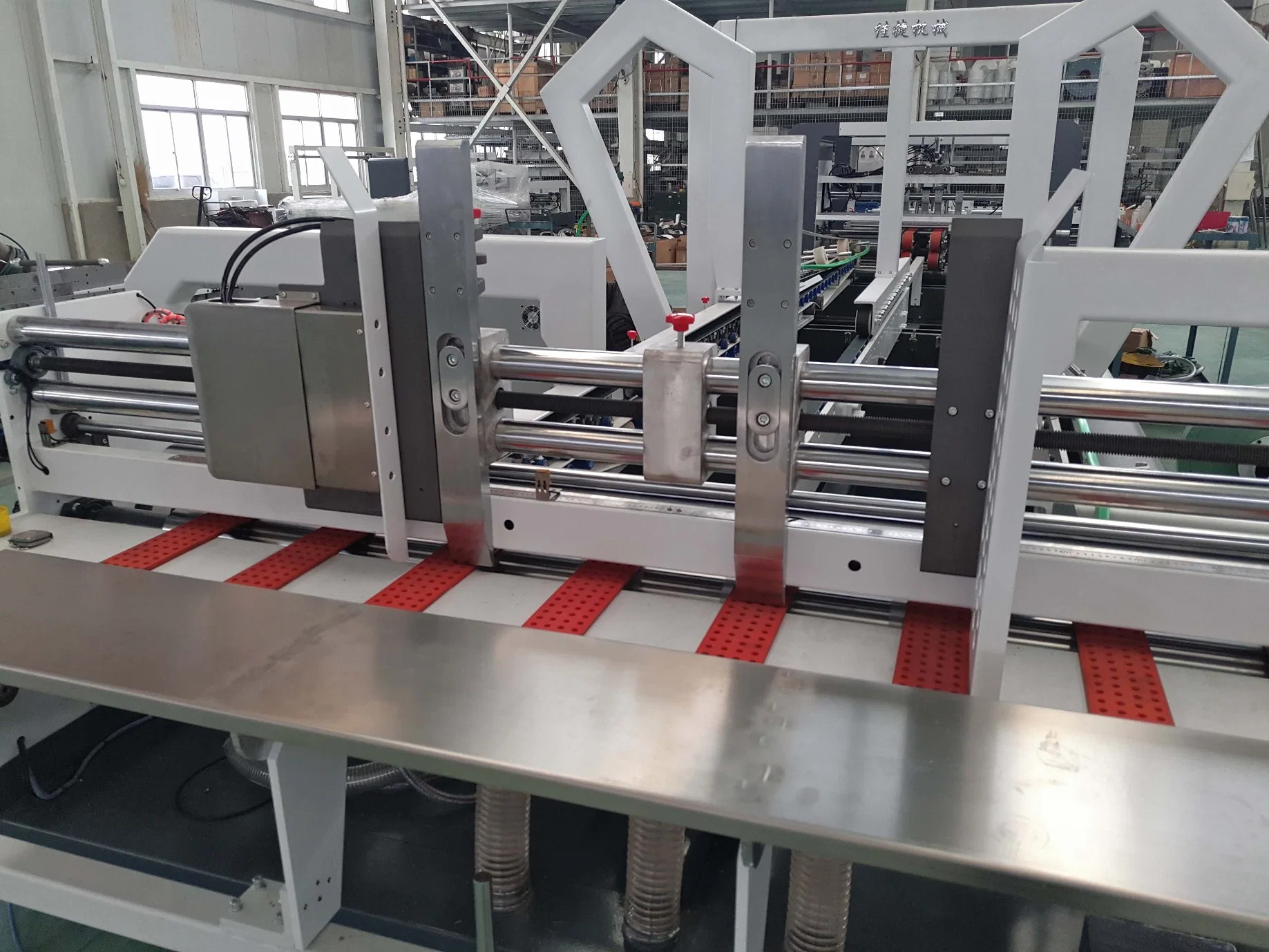 High Speed Automatic Corrugated Carton Box Paste and Nail Integrated Machine