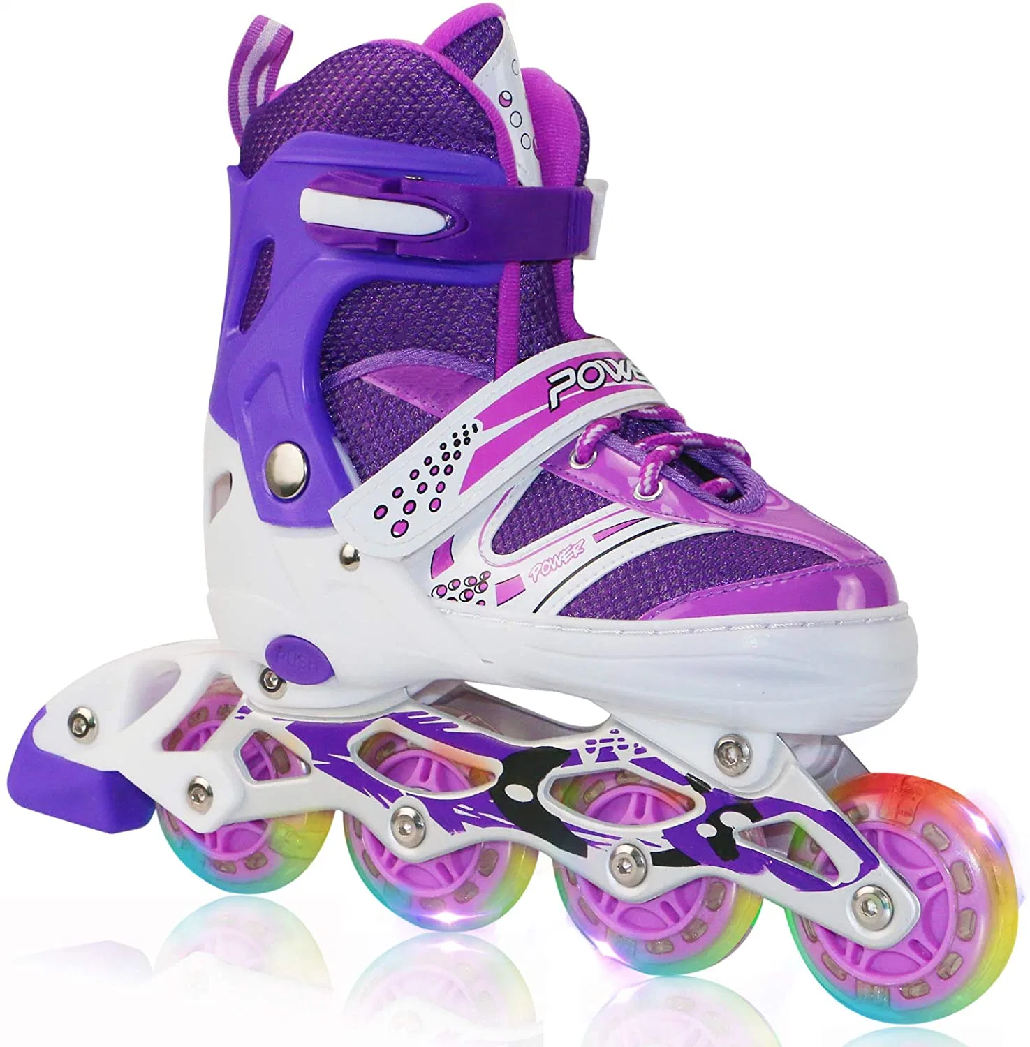 Full Light up Wheels Outdoor Indoor Illuminating Roller Skates