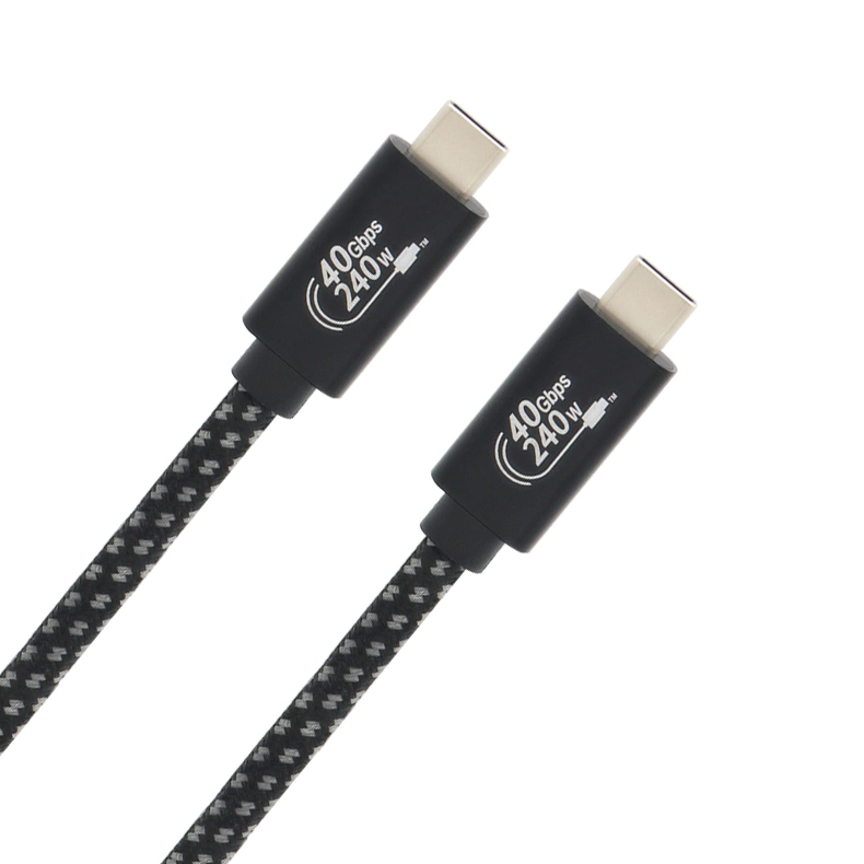 كبل USB 4.0 الخاص بالمبيعات من المصنع لنقل البيانات من النوع C كابل ناقل الحركة عالي السرعة للشحن السريع