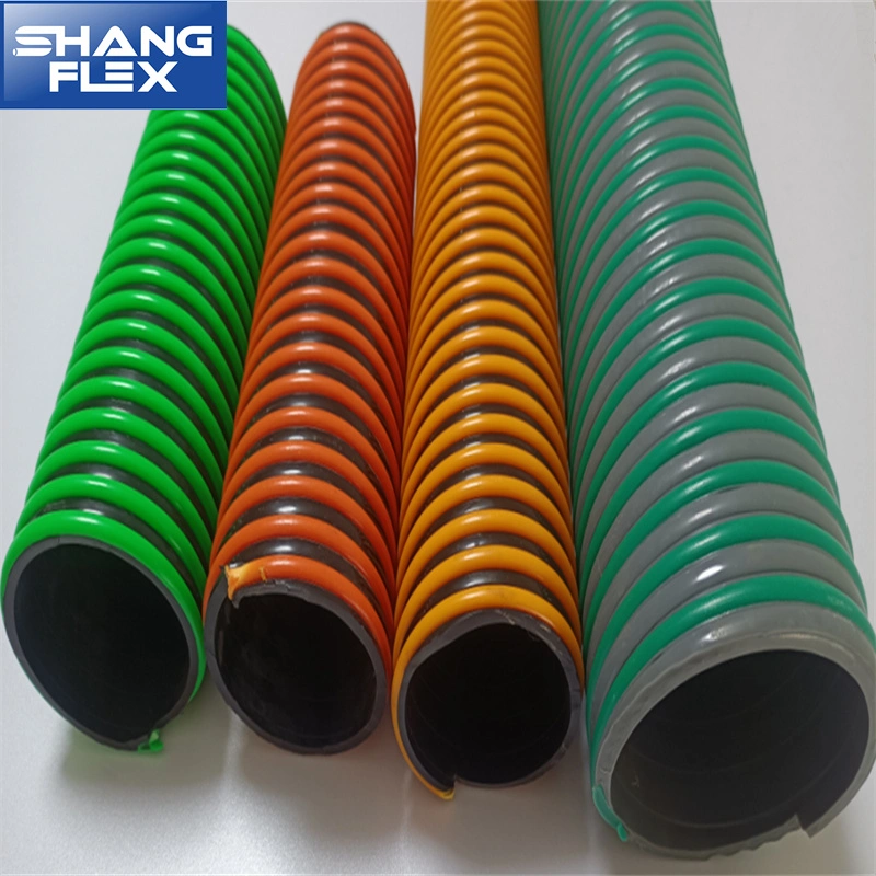 Shangflex onda corrugada superficie reforzada flexible succión de PVC suave vacío Tubo flexible