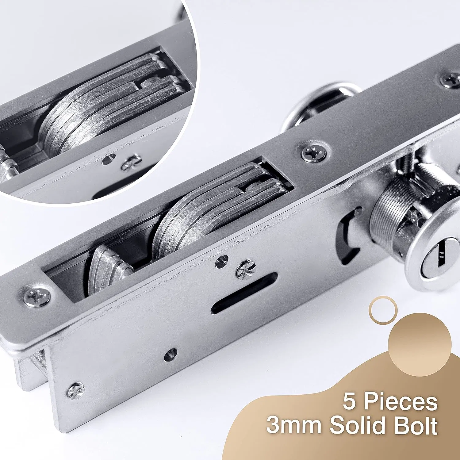 Anti Theft Aluminium Storefront Einsteckhaken Deadbolt Lock Set