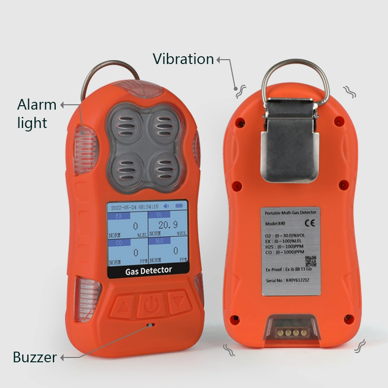 Gases 4 en 1 de Bosean detectando Co O2 lel H2S Gas portátil Detector para Co