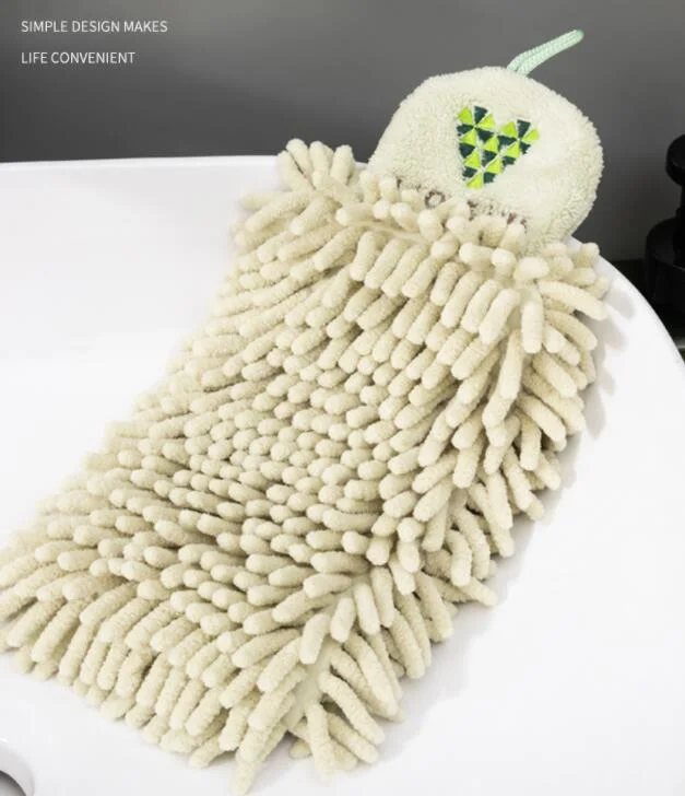 Paño de cocina absorbente para colgar secado rápido CreativoDona Chenille bordado Toalla