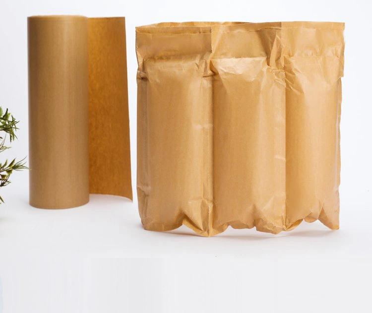 Embalagem protectora de plástico do tampão pneumático de papel Kraft personalizado Segurança Saco de almofada de bolhas de ar Máquina de fazer rolo para embalagem de almofada