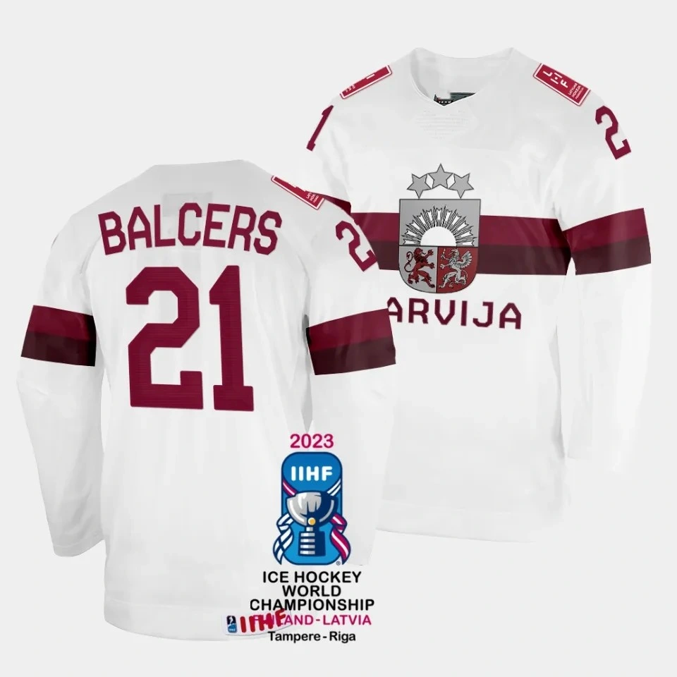 Wholesale/Supplier Latvia #18 Rodrigo Abols 2023 Iihf World Championship Home Jersey White