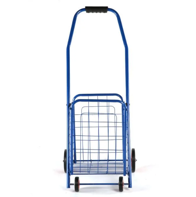 Supermarket Iron Tube Collapsible Folding Shopping Crate Trolley Mini Portable Carts